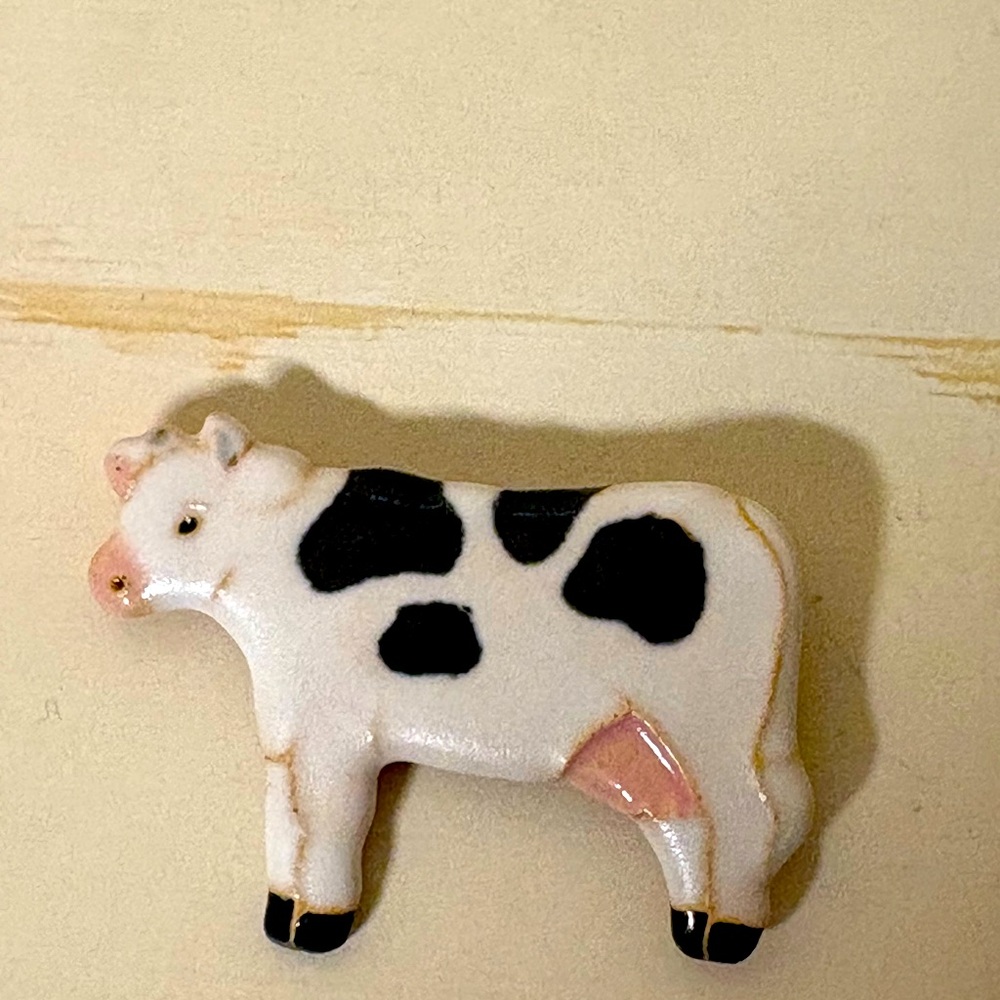 Handmade cow pin